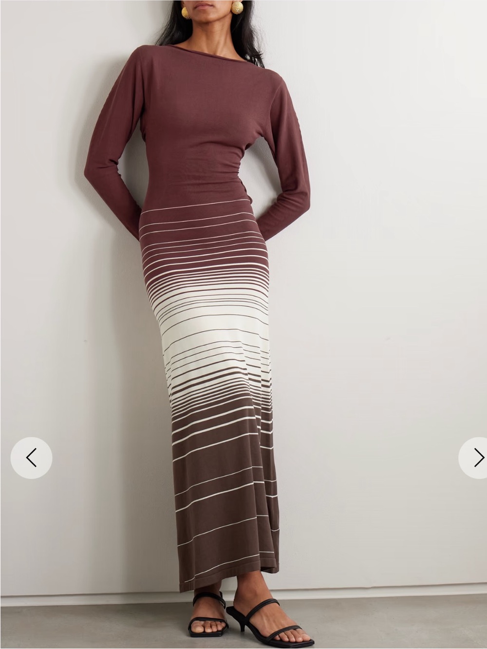 NWT • Faithfull Idun Maxi Dress in Bordeaux Stripe - US 6/Medium